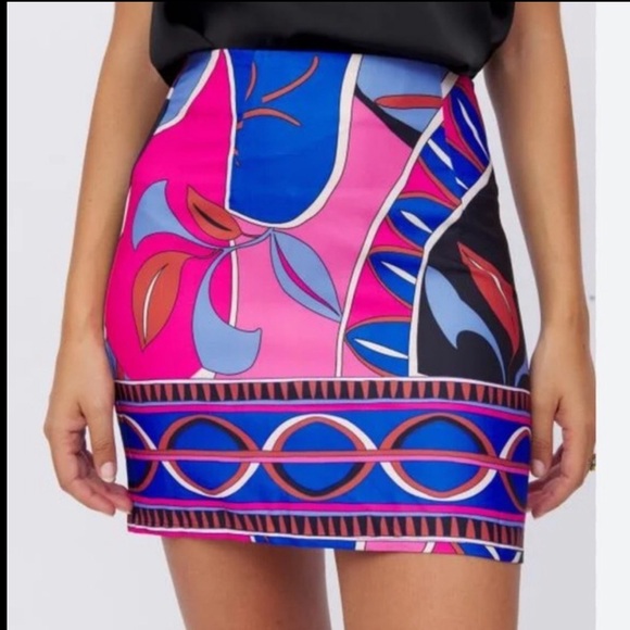 ZARA PRINTED SKIRT WITH DARTS SIZE XS SKIRT PLIERS PRINTED PUCCI Retro - Picture 4 of 9